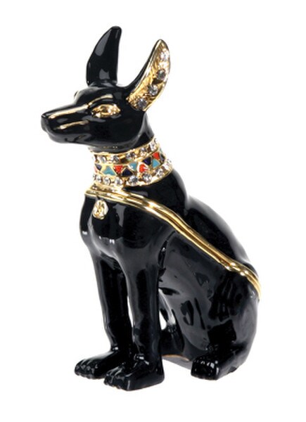 Anubis Dog Jeweled Egyptian Box Statue